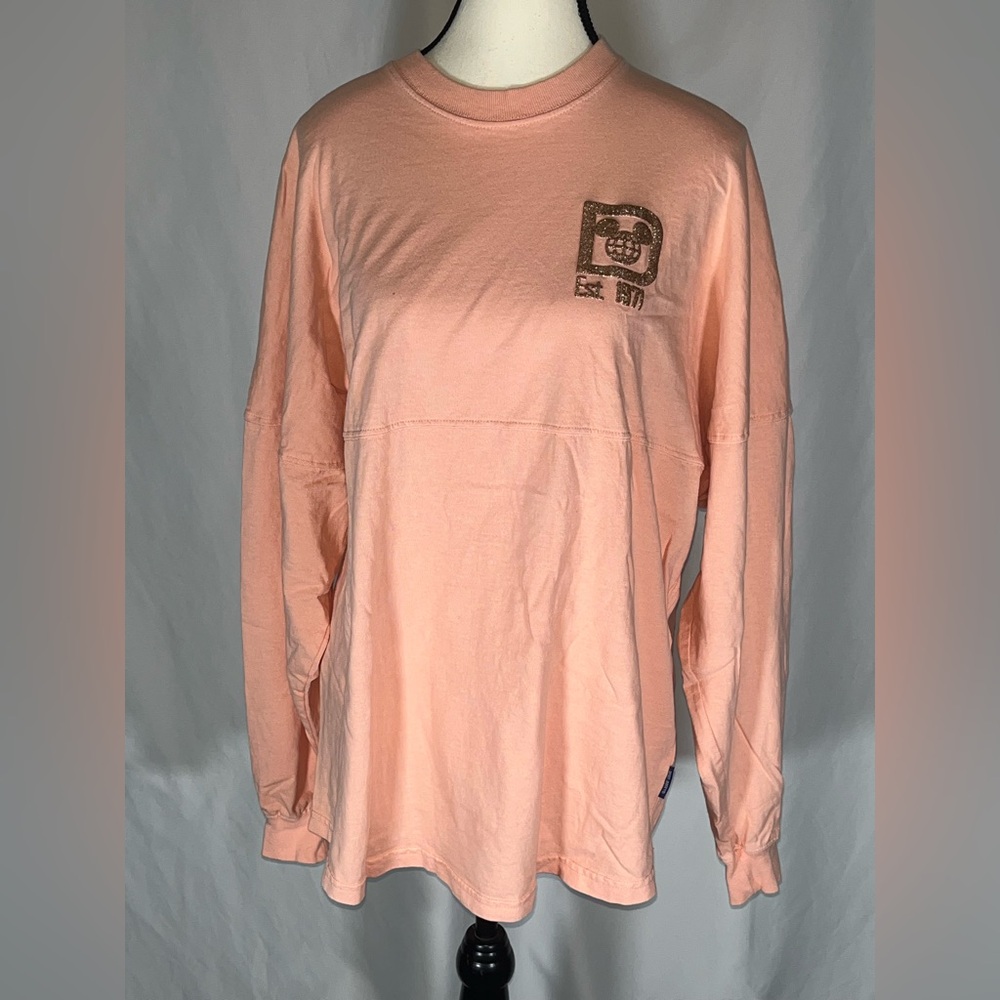 Walt Disney World Spirit Jersey  Peach w/ Gold Glitter Long Sleeve